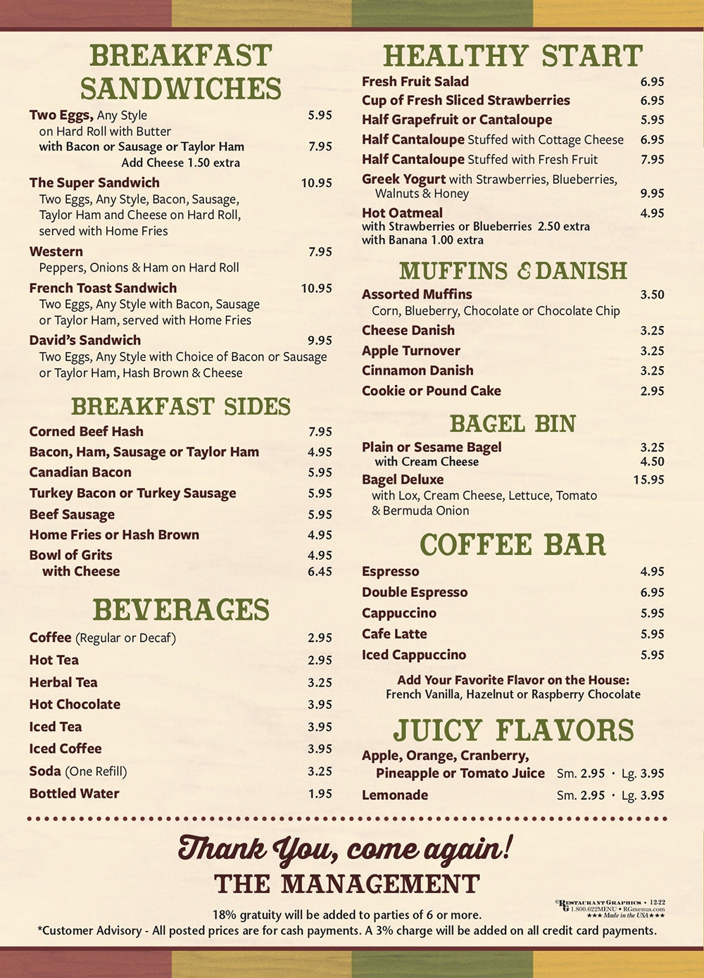 Diner Menu Classic Diner Foods at Hawthorne Diner