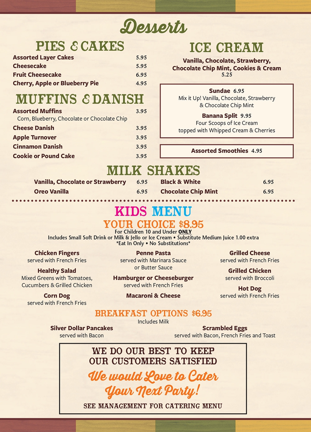 Diner Menu Classic Diner Foods at Hawthorne Diner