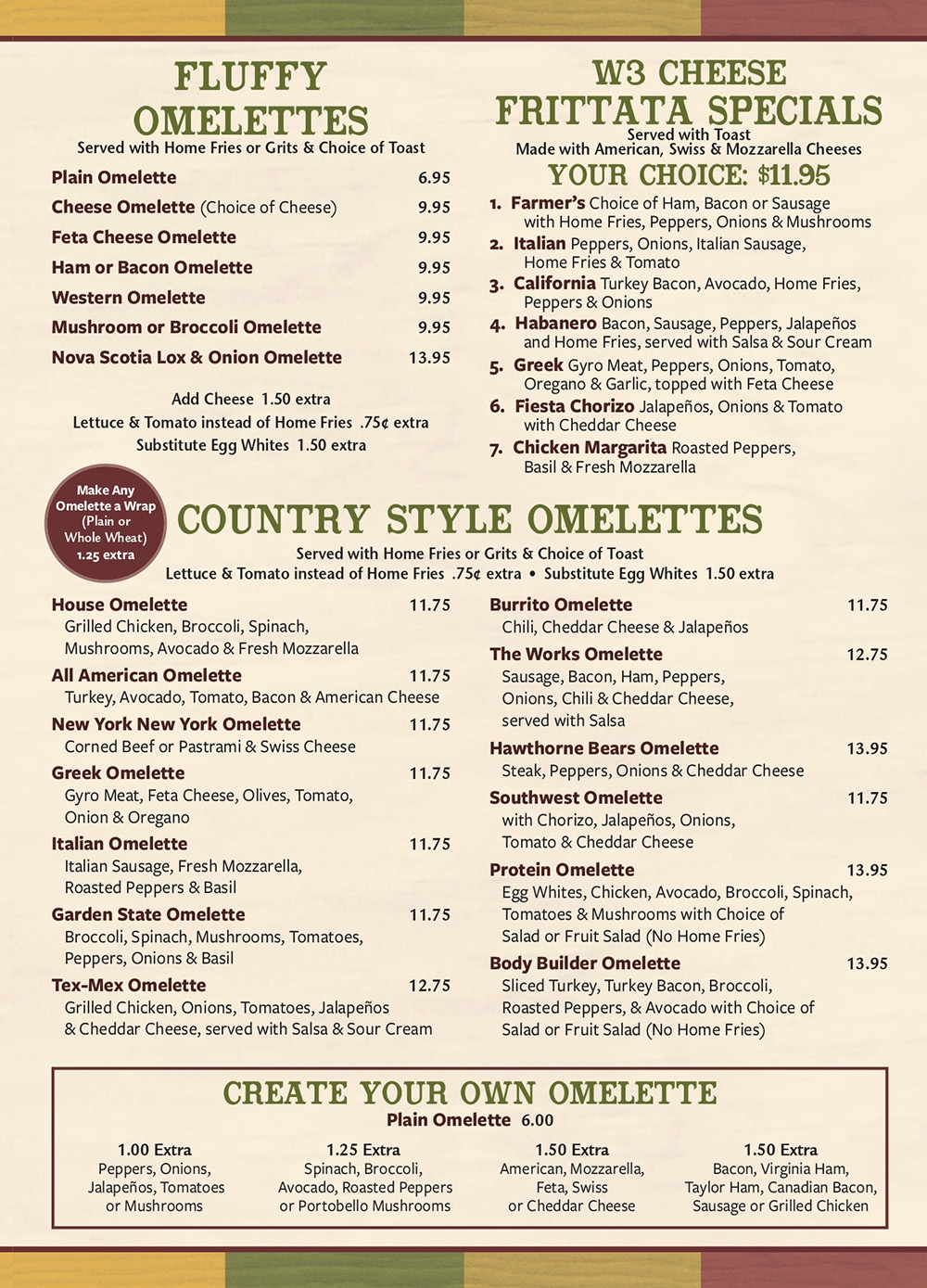 Diner Menu Classic Diner Foods at Hawthorne Diner